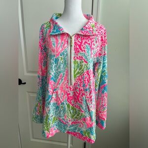 Lilly Pulitzer Quarter Zip Pullover EUC Size Large